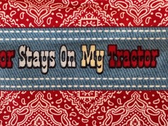 Farmall Tractor Fabric Country Farm Border Print Red Bandana Western Kids BTY