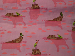 Tula Pink Cotton Fabric 1 Fat Quarter My Hippos Don’t Lie on Pink 18″ x 21