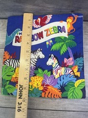 The Rainbow Zebra Book Fabric Cloth Baby Toddler Soft VINTAGE Colorful