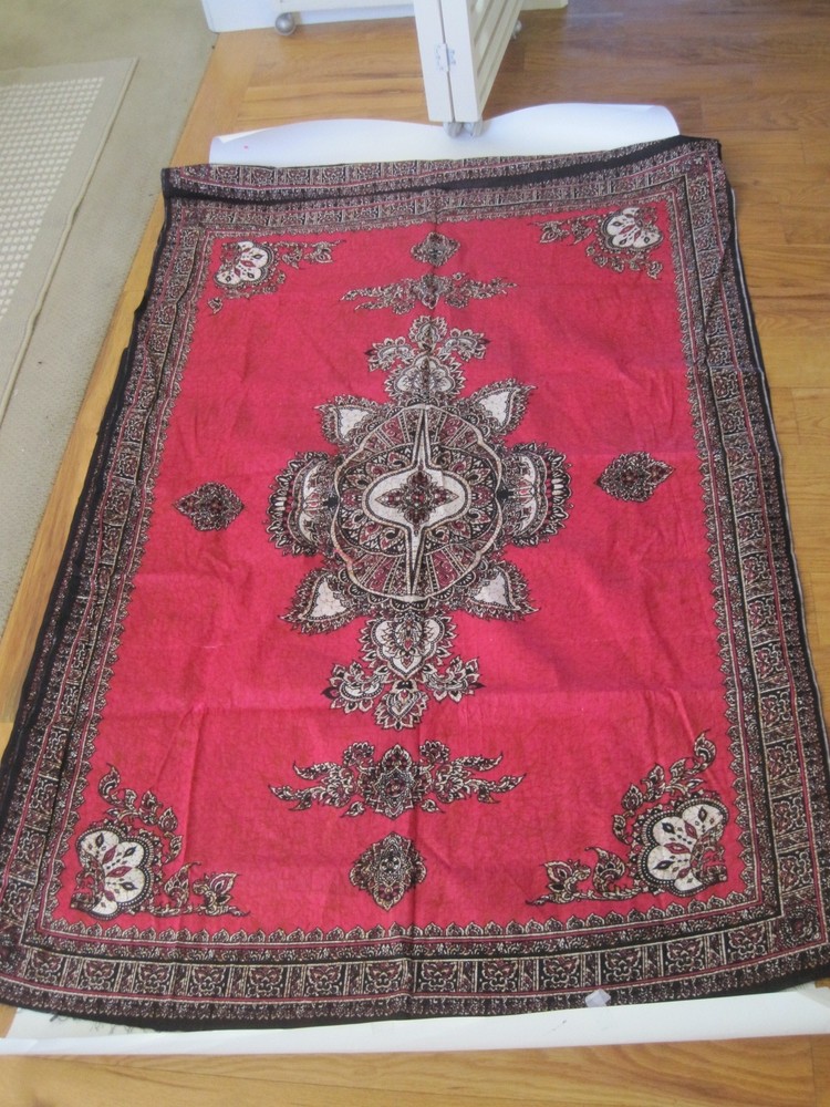 African Fabric Red Black White Kenya Cotton Vintage Never Used