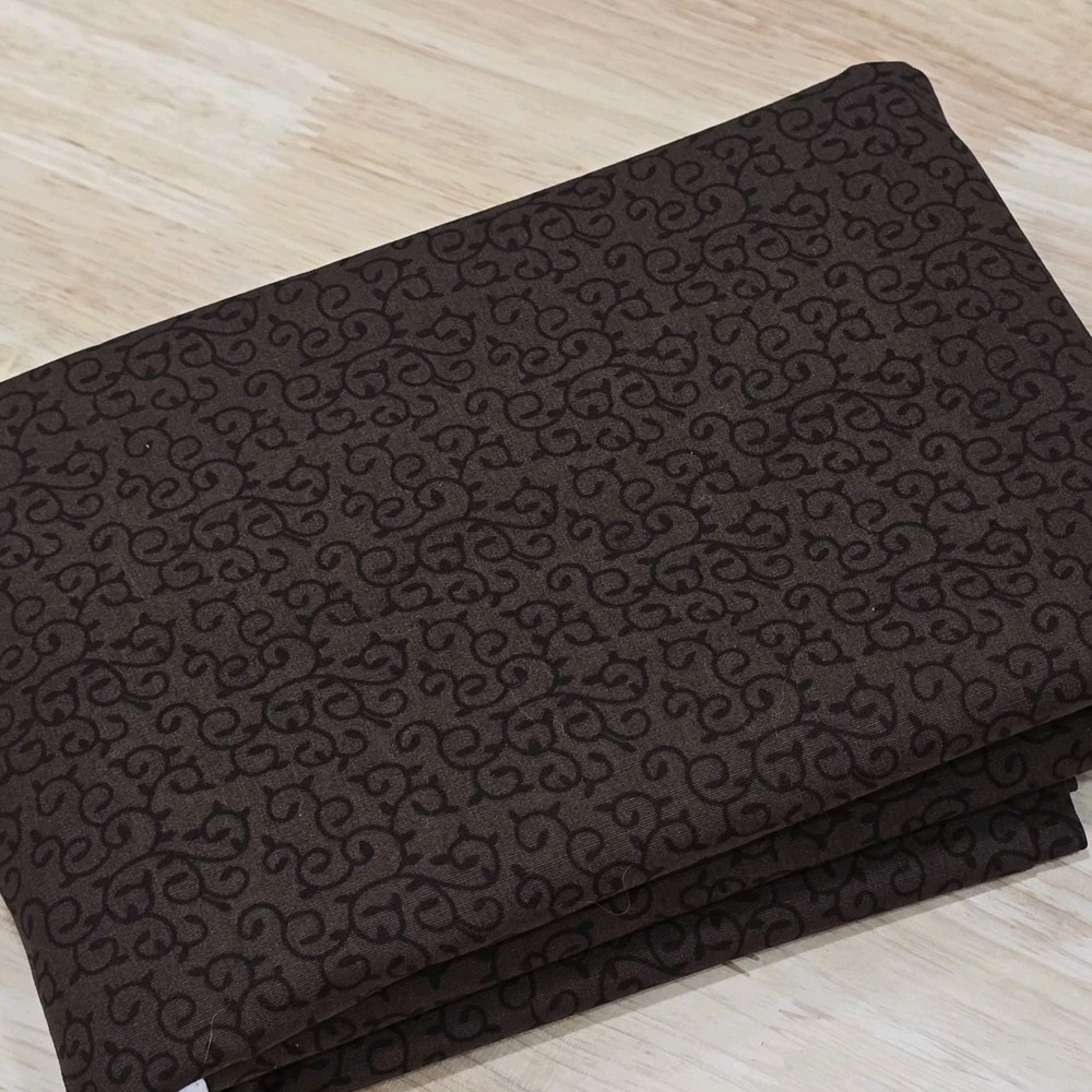 Exclusively Quilters Cotton Fabric 56″x44″ Brown Blender Swirls Scrollwork