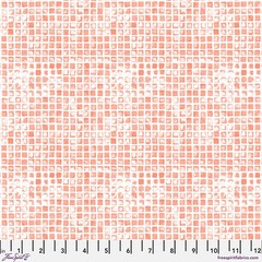 HEAT WAVE ~ BALMY ~ Modern Geometric Peach Squares on White ~ Free Spirit