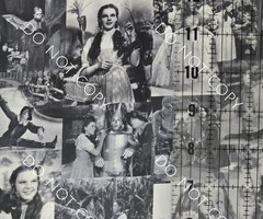 Custom Cotton Woven Fabric Wizard Of Oz Movie By The 1/4 Yard 9×56 Black White
