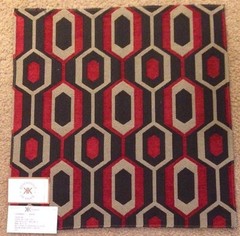 Kravet Fabrics Fabric Sample 17.5″h x 17″w Red/Blk/Beige Contemporary Chenille