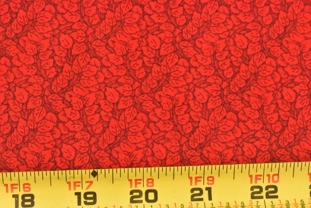 By 1/2 Y, Burgundy & Red Calico Quilt Cotton, Cranston, P8538