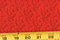 By 1/2 Y, Burgundy & Red Calico Quilt Cotton, Cranston, P8538