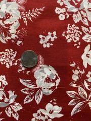 Cotton Quilt Fabric Riley Blake Heirloom Reds 1 Yd Floral With Gray