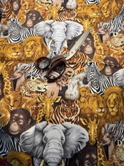 Serengeti Safari Jungle Animal Print Zebra Elephant Northcott Cotton Fabric 19”