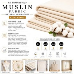 AK TRADING CO. Muslin Fabric/Textile Unbleached – Draping Fabric – Natural 10