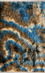 Greta BLUE BROWN BEIGE Wrinkled Polyester Stretch Velvet Fabric by the Yard for