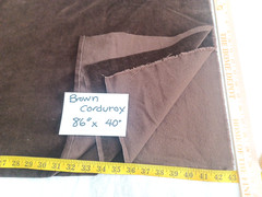 Brown Thin Ribbed Corduroy Cotton Fabric 1 piece 86″ x 40″