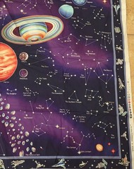 SPACE Cotton Fabric Panel Wall Hanging Quilt Avlyn Planets Solar System Science