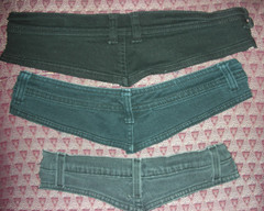 31 PIECES DENIM BLUE JEAN ZIPPERS & WAIST BANDS W/LOOPS SCRAPS CRAFTS SEWING DIY