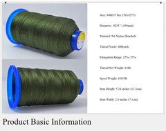 Selric [600Yards / 26 Colors Available] Tex 270 Bonded Nylon Thread for Leath…