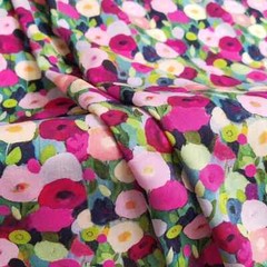 Soft Viscose 55” Wide By Yard Floral Rayon Fabric Soft Dress Gown Robe Material