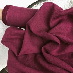 Hot Pink Linen Fabric By The Yard Natural Soft Material Sewing Clothing Curtains
