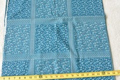By 1/2 Yd, Vintage, Pink & Cream Calico-Blocks on Blue, Concord, Kessler, V135