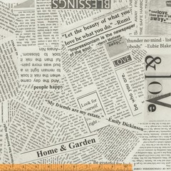 Newspaper Fabric, BTY, Newsprint,, Newsprint Story Spackle, 36530B-5