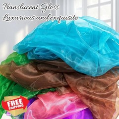 Sheer Organza Fabric by The Yard, 3.3 Yard x 60 Inch Wide Light Blue Silk Org…