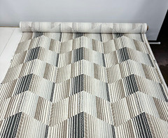 KRAVET REFLEX PORTOBELLO BEIGE MODERN GEOMETRIC 100% LINEN FABRIC BY YARD 54″W
