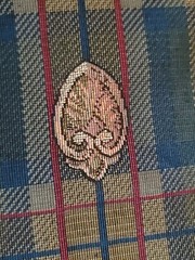 VTG Plaid Tartan Tapestry Fabric English Cottage Berries, Medallions 55” BTY