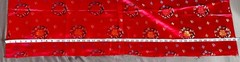Silk Satin Woven Brocade Fabric Remnant Red Jewel Tones 37x 46″ Good Fortune