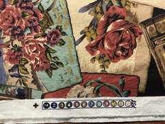 1991 Cyrus Clark Co POSTCARDS Antique Postcards/Floral Collage Fabric 55” X 50”
