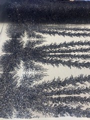 Black Celestial Fern Beaded Lace Fabric – Crystal Embroidered Tulle Prom Fabric