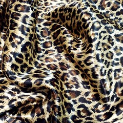 BROWN CHEETAH LEOPARD PRINT SATIN CHARMEUSE FABRIC 58″ BY THE YARD MOCHA SPOT