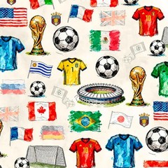 FIFA, International Soccer Motiff, Sports Fabric!100%Cotton 1 yd•BTY•Fast Ship!