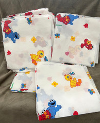 Lot of 190+ SESAME STREET Rotary Cut 6.5” Fabric Squares for Quilting / Crafts