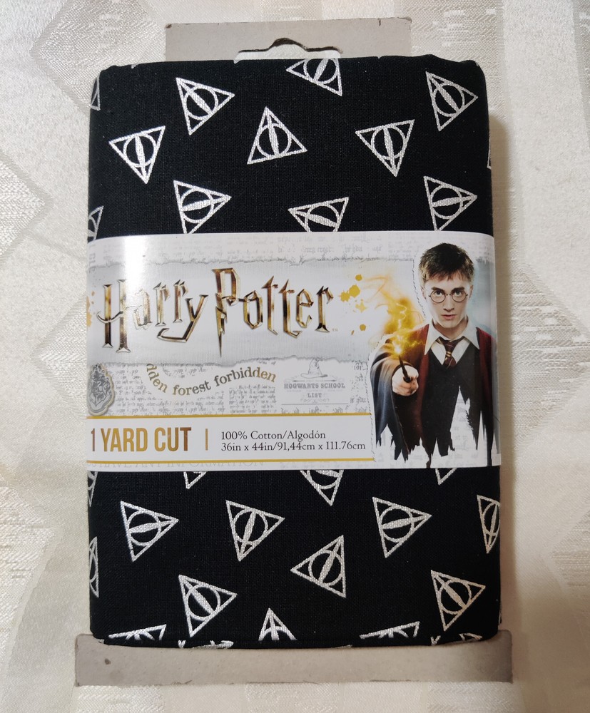 HARRY POTTER FABRIC ART BLACK & Silver 100% COTTON ; 1 YARD CUTS 36x44in NEW