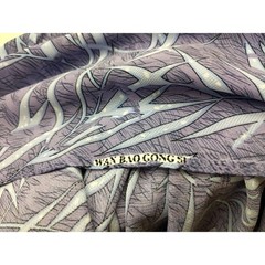 2.5y+ Purple and Black Leaf Pattern Lightweight Apparel Fabric, 104″ L x 44″ W