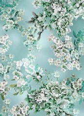 1 yard X 1.4 meter Romantic Floral Fabric Soft Rayon Viscose Material For Gown