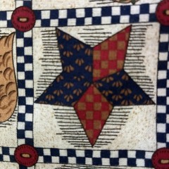 Vintage Patchwork Patriotic Rustic Kesslers Concord Cotton Fabric 70 x 44