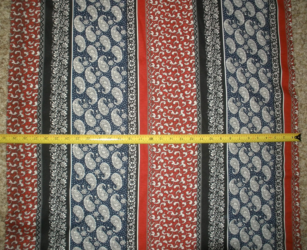 #364 Vintage Mark Fabrics 1993 Red Blue White Black Colorblock 1.5 yds by 60″