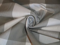 Dunroven House 3 Inch Farmhouse Check Grey White Woven Cotton Homespun Fabric