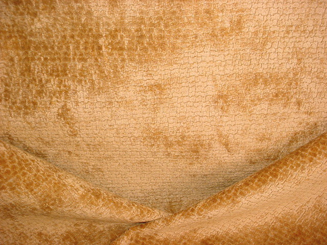 1-3/4Y Groundworks GWF-3766 Rebus Glint Deepest Brass Velvet Upholstery Fabric