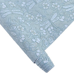 54 X 11.8 Inch Vintage PU Leather Butterfly Flower Embossed Rolls Floral Texture