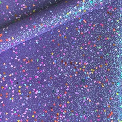 A4 20x30cm Purple Fine Glitter Sheet with Hearts