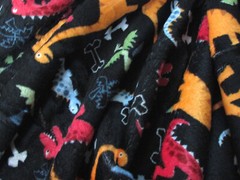 DINOSAURS BLK MINKY CUDDLE SMOOTH SILKY PLUSH SEW QUILT CRAFT FABRIC BTY+PRECUTS