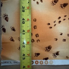 Vintage Fabric Animal Tracks Bear Deer Paw Foot Prints Hancock Fabrics 75×43
