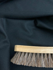 INK BLACK Worsted Wool Twill Suiting – 61″ Wide – 1 yd 33″ (1.92 yd) Piece