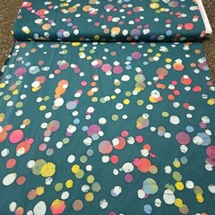 Color Me Banyan BTY Banyan Batiks Colorful Dots Circles on Dusty Hunter Green