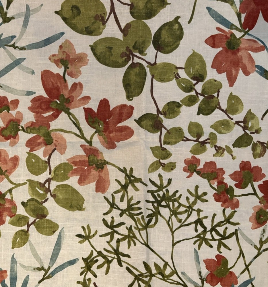 Braemore Gazebo Umber Floral Screen Print Fabric 54W”x 53” new