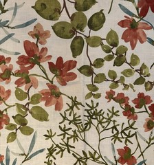 Braemore Gazebo Umber Floral Screen Print Fabric 54W”x 53” new