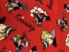 Dagwood/Blondie Flannel Fabric. Made In 2005. 42″ W. 2.33 Yard Piece.