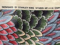Vtg Stanley King Studio Soil & Stain Repeller Screen Print Floral Fabric 59×56″