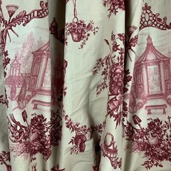 New Braemore Chinoiserie Chinese Garden Toile Fabric 6 yds Rose on Honeydew