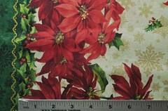 Quilting Treasures – Christmas Poinsettia Double Border 60×36 – Fabric Panel